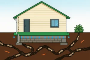 Casa com infestação de cupins